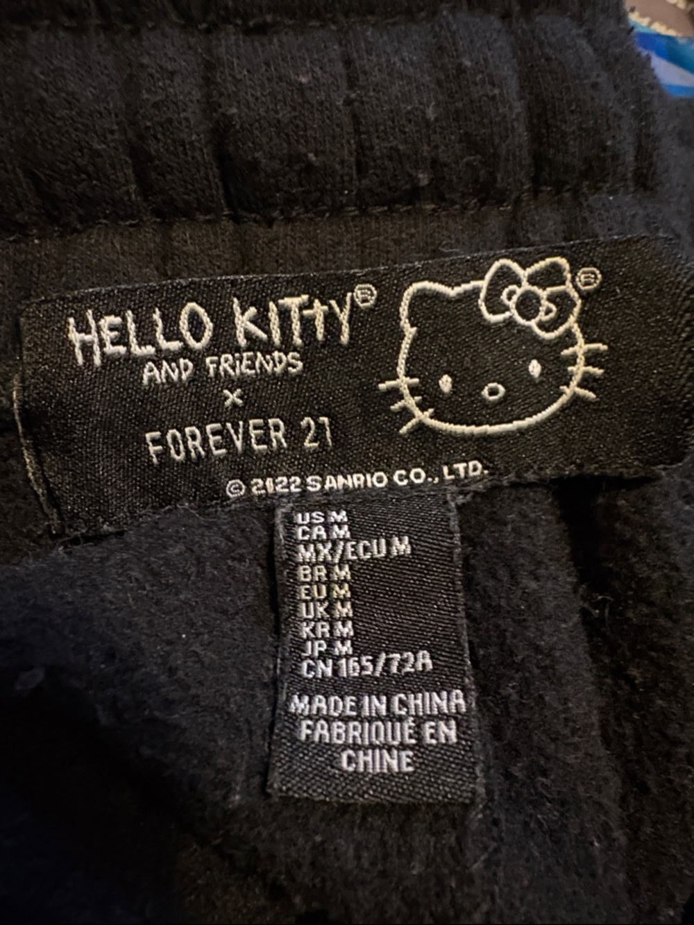 Hello Kitty x Forever 21 Medium Black Jogger Sweatpants - Picture 3 of 3